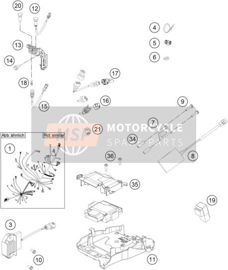 KTM 350 XC-F USA 2014 Kabelboom voor een 2014 KTM 350 XC-F USA