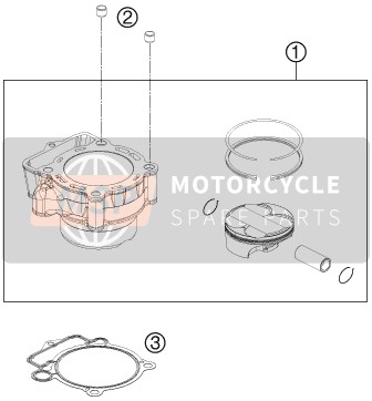 KTM 350 XC-F USA 2015 Cylindre pour un 2015 KTM 350 XC-F USA