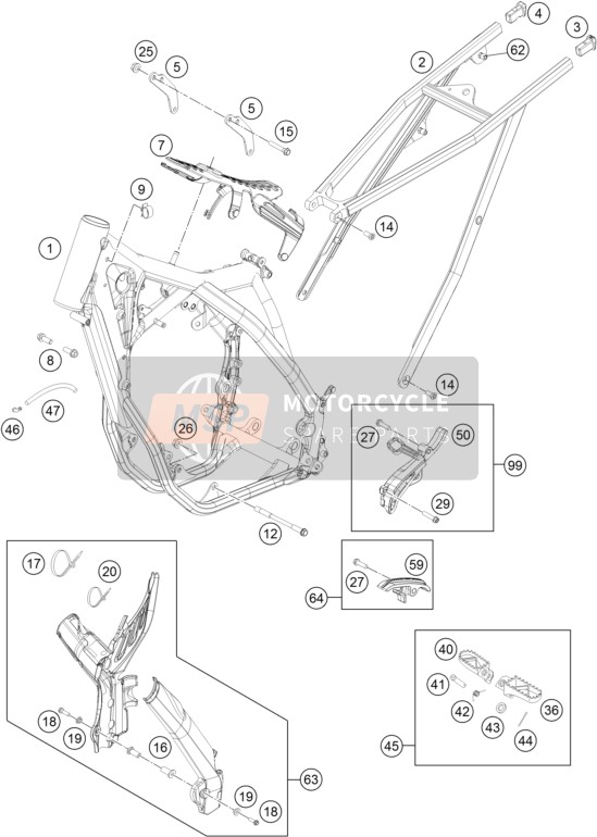 KTM 350 XC-F USA 2015 Rahmen für ein 2015 KTM 350 XC-F USA