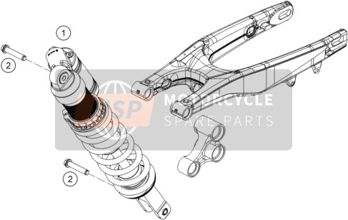 KTM 350 XC-F USA 2015 Shock Absorber for a 2015 KTM 350 XC-F USA