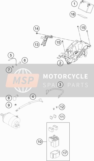 KTM 350 XC-F USA 2018 Battery for a 2018 KTM 350 XC-F USA