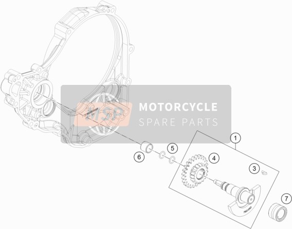 KTM 350 XC-F USA 2019 Balancer Shaft for a 2019 KTM 350 XC-F USA