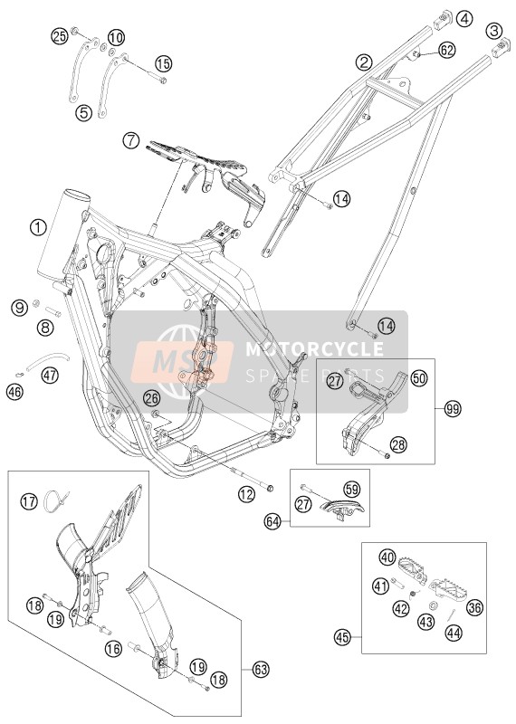 KTM 350 XCF-W USA 2012 Telaio per un 2012 KTM 350 XCF-W USA