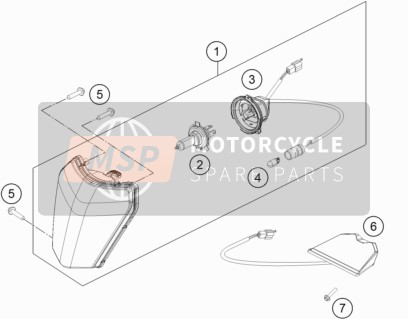 KTM 350 XCF-W USA 2015 Verlichtingssysteem voor een 2015 KTM 350 XCF-W USA