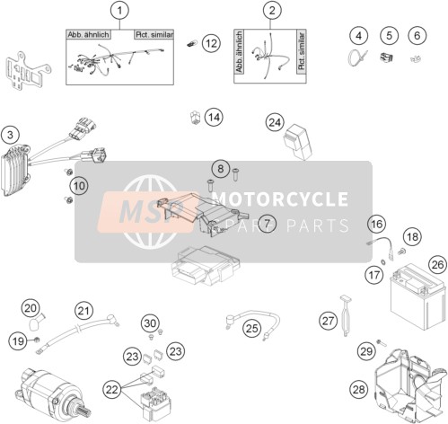 KTM 350 XCF-W USA 2015 Kabelboom voor een 2015 KTM 350 XCF-W USA