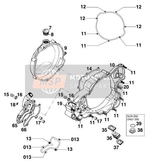 KTM 380 SX Europe 2000 Clutch Cover for a 2000 KTM 380 SX Europe