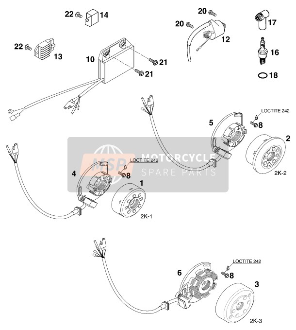 KTM 380 SX USA 2000 Ignition System for a 2000 KTM 380 SX USA
