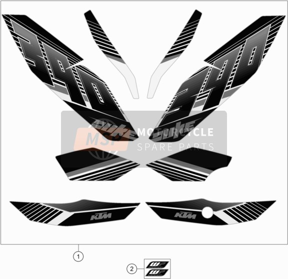 KTM 390 DUKE BL. ABS B.D. Japan 2015 Decal for a 2015 KTM 390 DUKE BL. ABS B.D. Japan