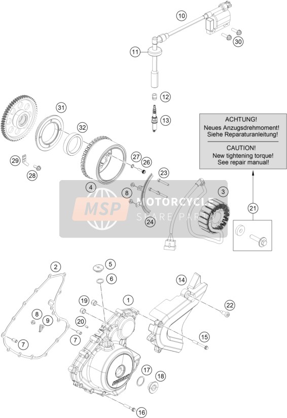 KTM 390 DUKE BL. ABS B.D. USA 2015 Ignition System for a 2015 KTM 390 DUKE BL. ABS B.D. USA