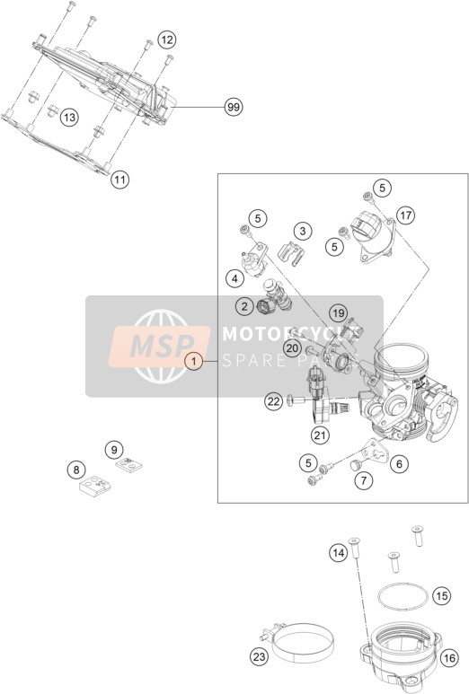 90241001100, Throttle Body Cpl., KTM, 0