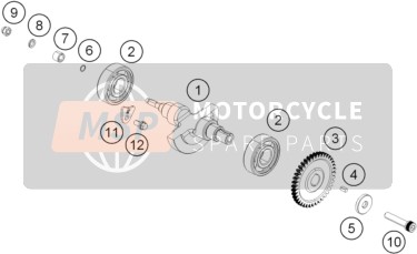 KTM 390 DUKE BL. ABS CKD China 2015 Arbre d'équilibrage pour un 2015 KTM 390 DUKE BL. ABS CKD China