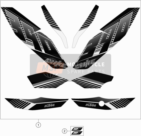 KTM 390 DUKE BL. ABS CKD Malaysia 2016 Decal for a 2016 KTM 390 DUKE BL. ABS CKD Malaysia