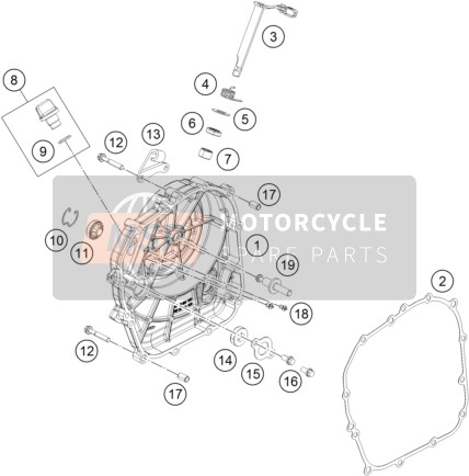 KTM 390 DUKE BLACK ABS Europe 2014 Coperchio frizione per un 2014 KTM 390 DUKE BLACK ABS Europe