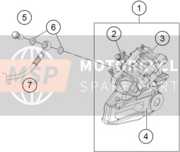 KTM 390 Duke, orange - CKD Argentina 2017 Rear Brake Caliper for a 2017 KTM 390 Duke, orange - CKD Argentina