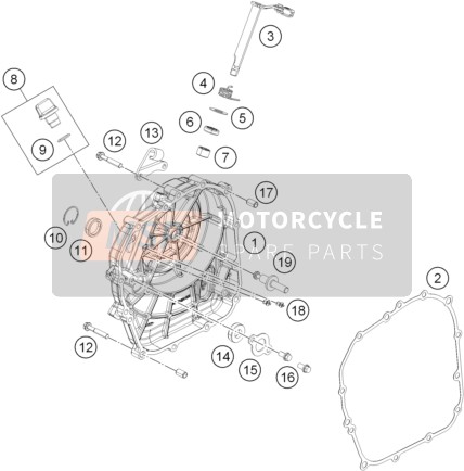 KTM 390 DUKE WHITE ABS Europe 2013 Clutch Cover for a 2013 KTM 390 DUKE WHITE ABS Europe