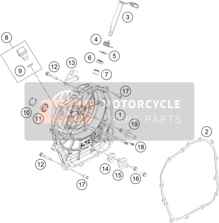 KTM 390 DUKE WHITE ABS Europe 2014 Clutch Cover for a 2014 KTM 390 DUKE WHITE ABS Europe
