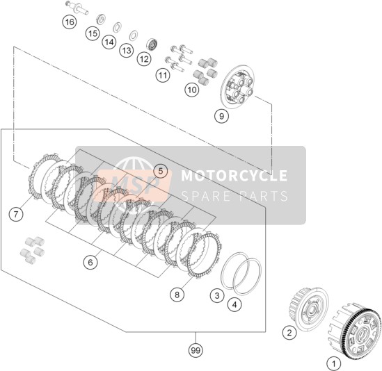 KTM 390 DUKE WHITE ABS CKD Colombia 2013 Koppeling voor een 2013 KTM 390 DUKE WHITE ABS CKD Colombia