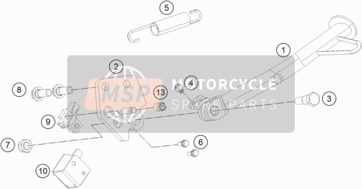 KTM 390 Duke, white - CKD Argentina 2017 Side / Centre Stand for a 2017 KTM 390 Duke, white - CKD Argentina