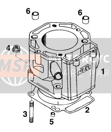 KTM 400 SX-C Europe 1998 Cylindre pour un 1998 KTM 400 SX-C Europe