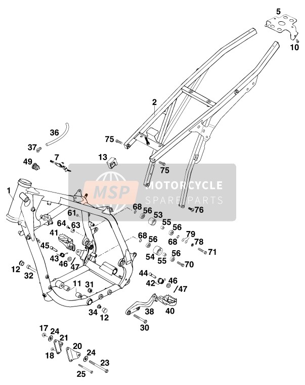 KTM 400 TXC USA 1998 Frame for a 1998 KTM 400 TXC USA