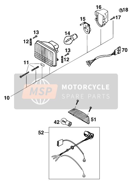 KTM 400 SX-C Europe 1998 Système d'éclairage pour un 1998 KTM 400 SX-C Europe