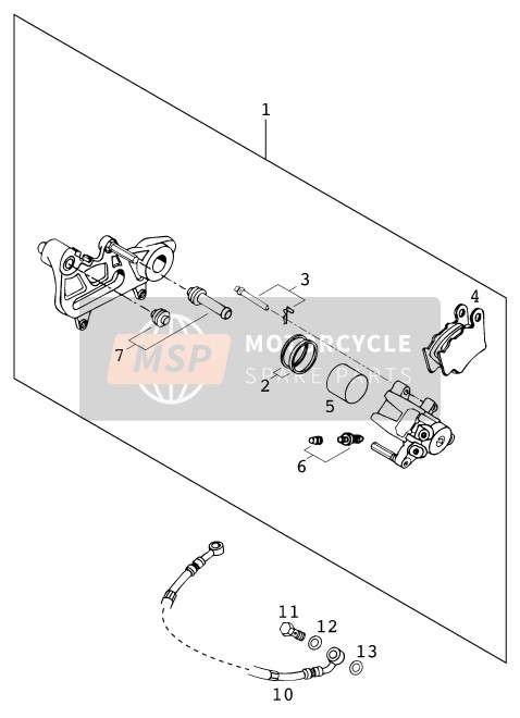 KTM 400 SX-C Europe 1998 Rear Brake Caliper for a 1998 KTM 400 SX-C Europe