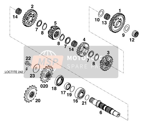 58033029016, Engine Sprocket 16 T, KTM, 2