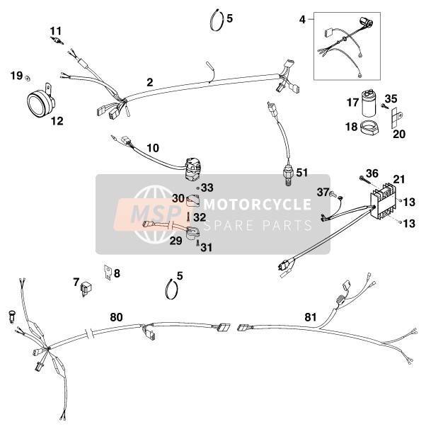 KTM 400 TXC USA 1998 Faisceau de câblage pour un 1998 KTM 400 TXC USA