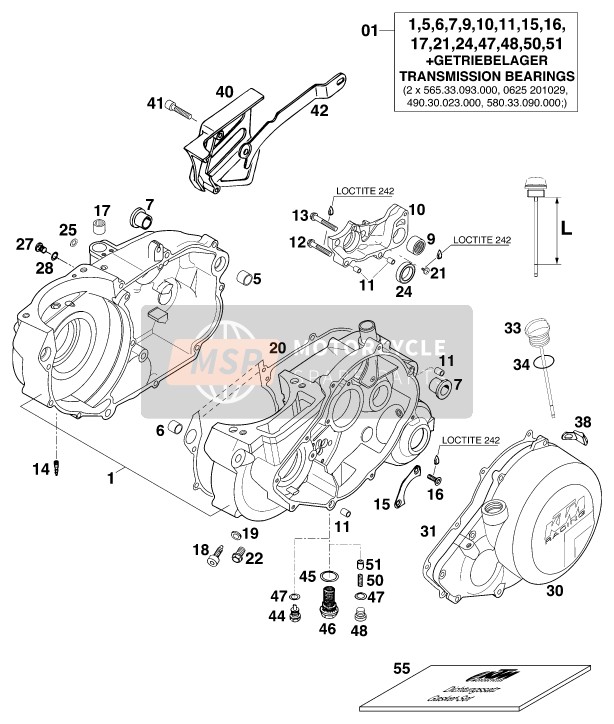 KTM 400 SX-C Europe 1999 Engine Case for a 1999 KTM 400 SX-C Europe