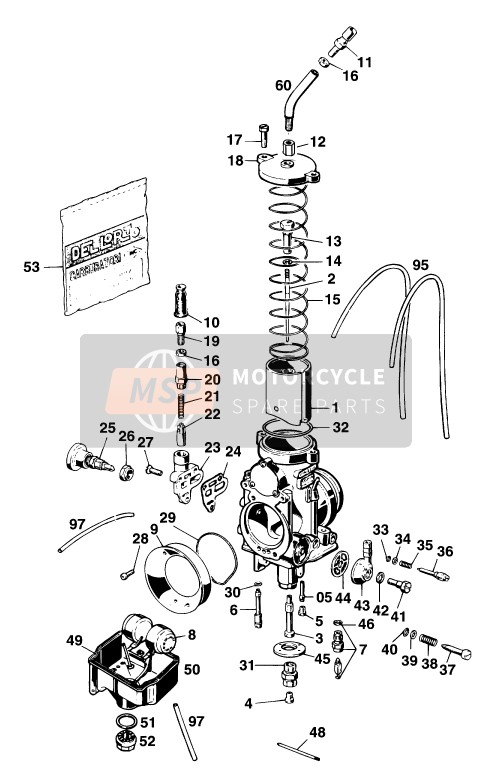 KTM 400 DUKE/ 20kW Europe 1994 Carburateur pour un 1994 KTM 400 DUKE/ 20kW Europe