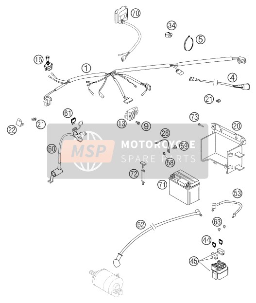 KTM 400 EXC-G RACING USA 2002 Faisceau de câblage pour un 2002 KTM 400 EXC-G RACING USA