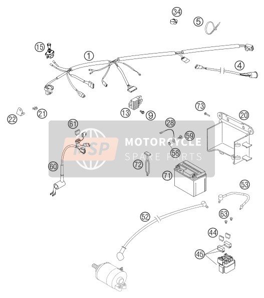 KTM 400 EXC-G RACING USA 2004 Wiring Harness for a 2004 KTM 400 EXC-G RACING USA