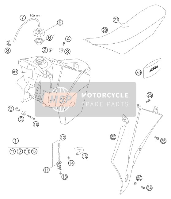 KTM 400 EXC-G RACING USA (2) 2002 Tank, Seat for a 2002 KTM 400 EXC-G RACING USA (2)