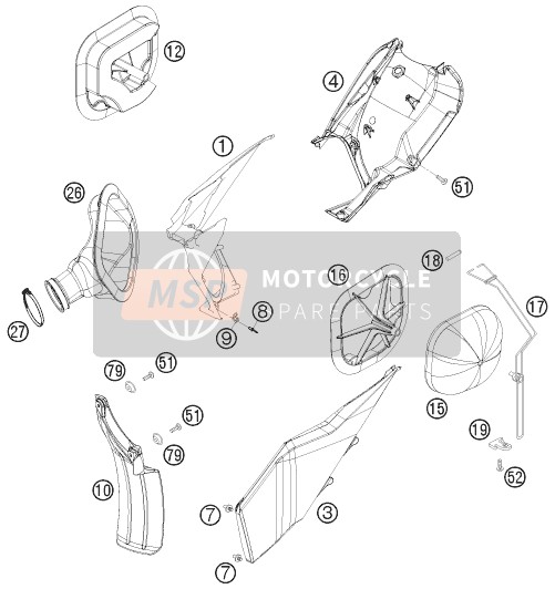 KTM 400 EXC Australia 2009 Filtre à air pour un 2009 KTM 400 EXC Australia