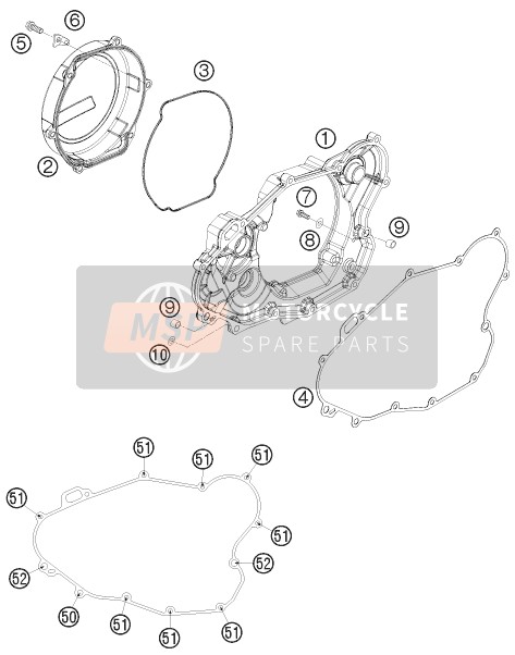 KTM 400 EXC Australia 2009 Clutch Cover for a 2009 KTM 400 EXC Australia