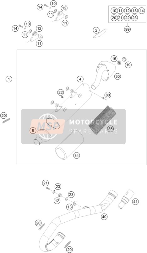 KTM 400 EXC Australia 2009 Exhaust System for a 2009 KTM 400 EXC Australia