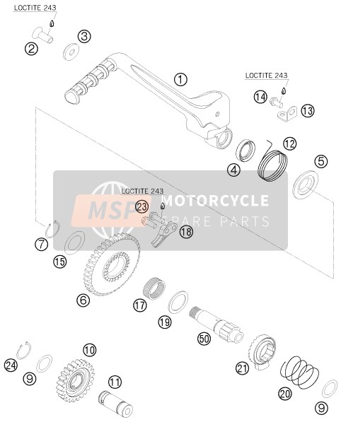78033052000, Ratchet Gear Kick Starter, KTM, 0
