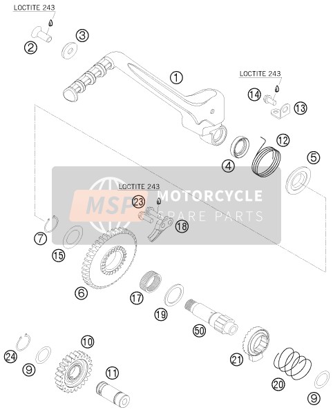 KTM 400 EXC Europe 2009 Kick Starter for a 2009 KTM 400 EXC Europe