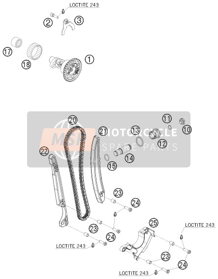 77036003100, Chain Tension Adjuster, KTM, 1