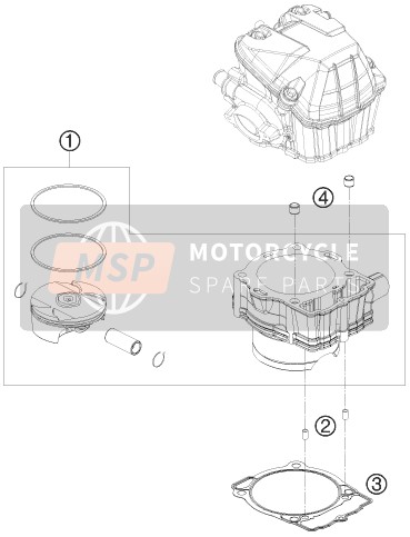 KTM 400 EXC Europe 2011 ZYLINDER für ein 2011 KTM 400 EXC Europe