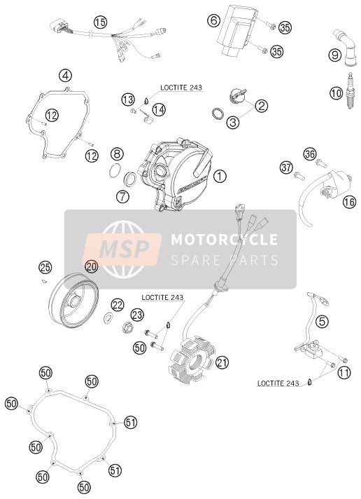 KTM 400 EXC Australia 2011 ZÜNDANLAGE für ein 2011 KTM 400 EXC Australia