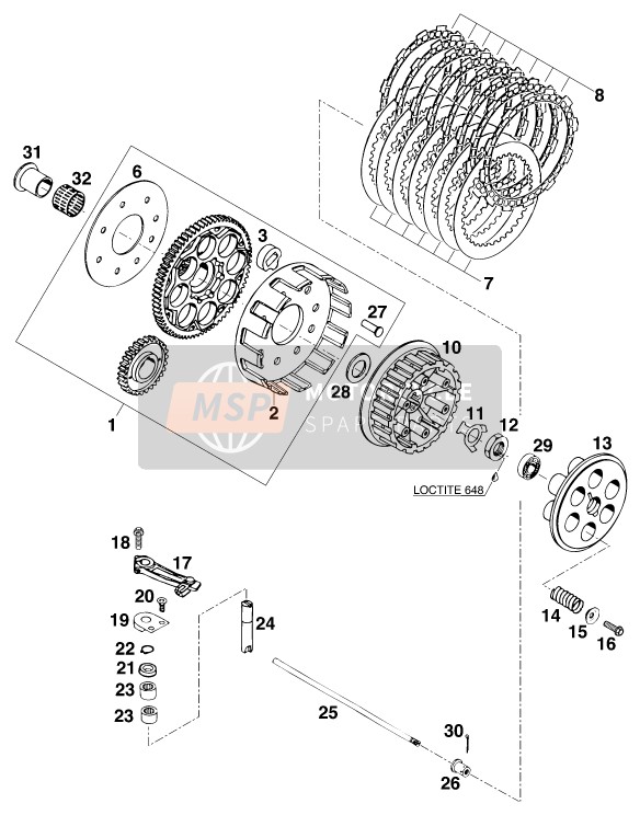 KTM 400 EXC WP Europe 1996 Embrayage pour un 1996 KTM 400 EXC WP Europe