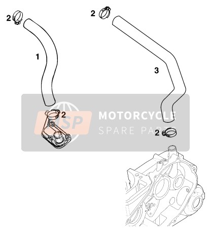 KTM 400 EXC WP Europe 1996 Ventilación del motor para un 1996 KTM 400 EXC WP Europe