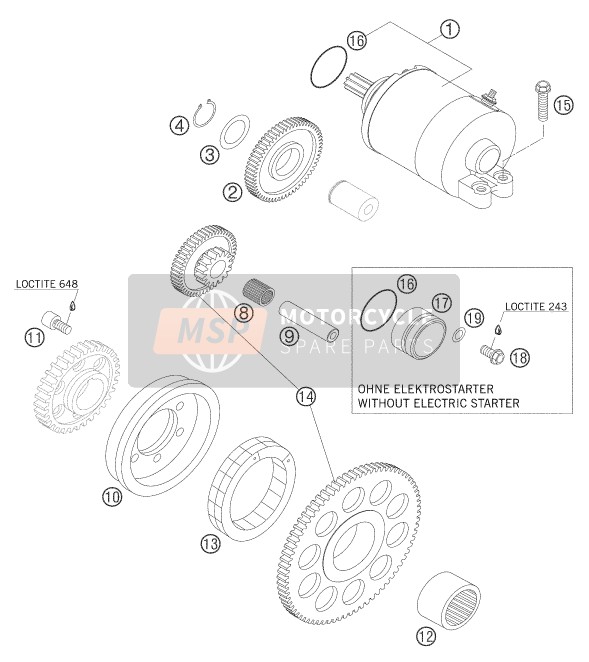 KTM 400 EXC FACTORY Europe 2005 Electric Starter for a 2005 KTM 400 EXC FACTORY Europe