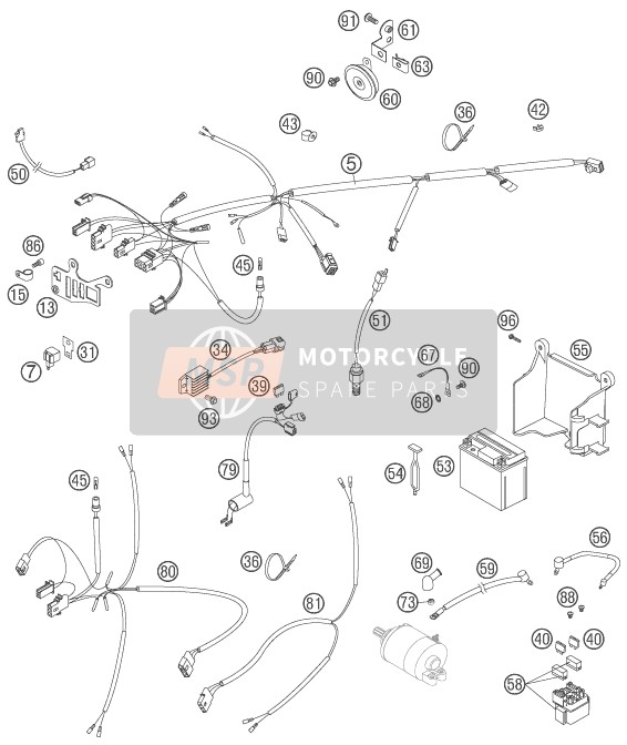 KTM 400 EXC FACTORY Europe 2005 Wiring Harness for a 2005 KTM 400 EXC FACTORY Europe