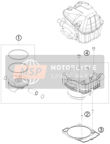 KTM 400 EXC FACTORY EDIT. Europe 2011 Cylinder for a 2011 KTM 400 EXC FACTORY EDIT. Europe