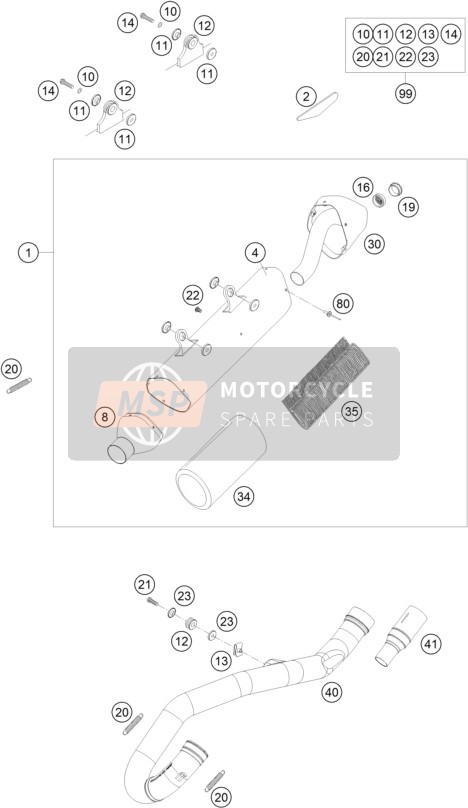 KTM 400 EXC FACTORY EDIT. Europe 2011 Impianto di scarico per un 2011 KTM 400 EXC FACTORY EDIT. Europe