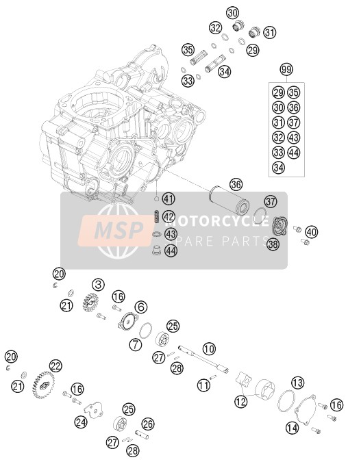 KTM 400 EXC FACTORY EDIT. Europe 2011 Sistema de lubricación para un 2011 KTM 400 EXC FACTORY EDIT. Europe