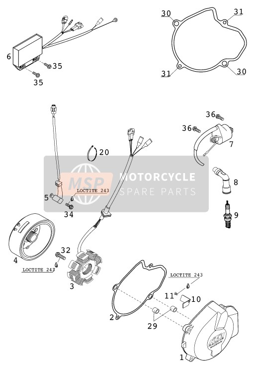 KTM 400 EXC RACING Europe 2000 Ignition System for a 2000 KTM 400 EXC RACING Europe