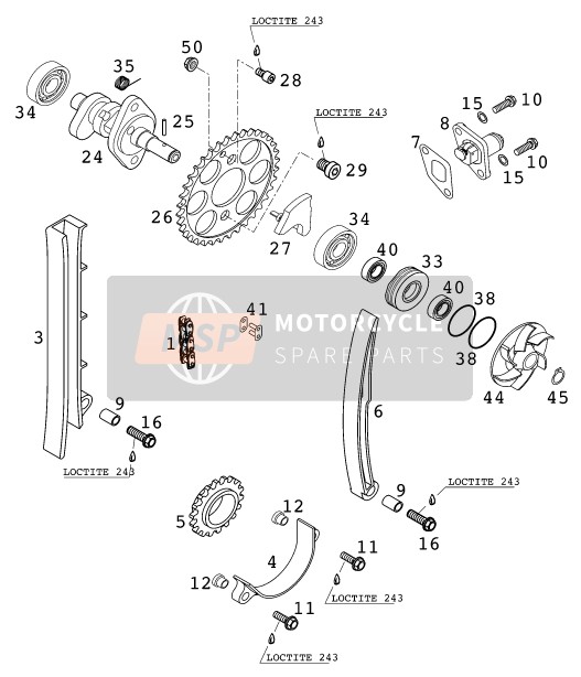 KTM 400 EXC RACING Australia 2000 STEUERTRIEB für ein 2000 KTM 400 EXC RACING Australia